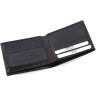 Черное мужское портмоне из натуральной кожи с белой строчкой Bond Non (10891) - 5
