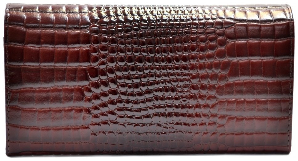 Бордовый женский кошелек из лакированной кожи под крокодила Desisan 80221 фото №2 Бордовый женский кошелек из лакированной кожи под крокодила Desisan 80221 modnotak фото №2