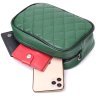 Зеленая женская сумка из натуральной кожи с текстильным ремешком на плечо Vintage 2422384 - 6