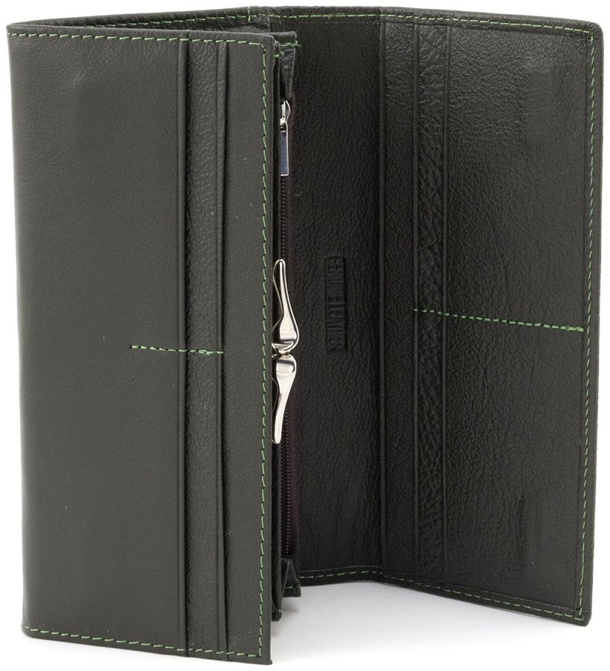 Женский кошелек из натуральной кожи зеленого цвета с большой монетницей ST Leather 90821 modnotak фото №2