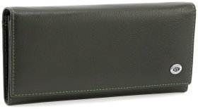 Женский кошелек из натуральной кожи зеленого цвета с большой монетницей ST Leather 90821