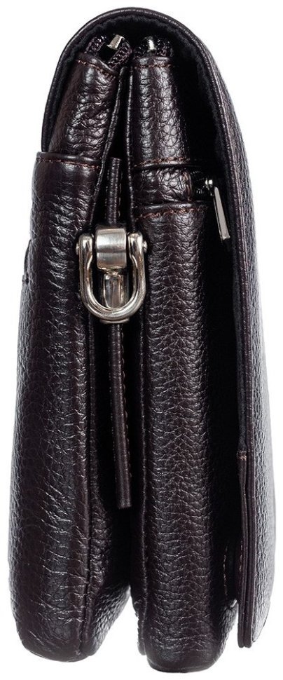 Качественная мужская сумка планшет из натуральной кожи DESISAN 81321 Коричневая modnotak фото №3