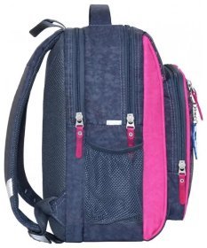 Школьный рюкзак для девочек, ортопедический серого цвета с принтом котенка и щенка Bagland 111421