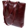 Бордова жіноча сумка-шоппер із натуральної високоякісної шкіри Shvigel (16368) - 1