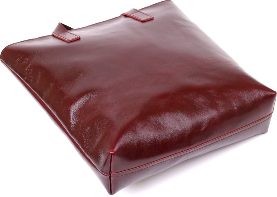 Бордовая женская сумка-шоппер из натуральной высококачественной кожи Shvigel (16368)