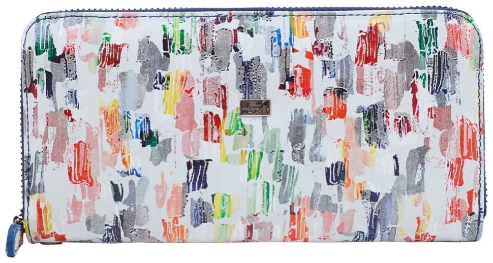 Светлый женский кошелек из натуральной кожи с ярким принтом Desisan 81521 modnotak фото №1