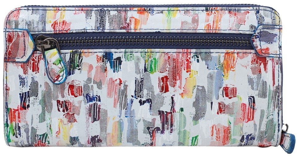 Светлый женский кошелек из натуральной кожи с ярким принтом Desisan 81521 modnotak фото №3