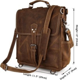 Вертикальная барсетка коричневого цвета из натуральной кожи VINTAGE STYLE (14260)