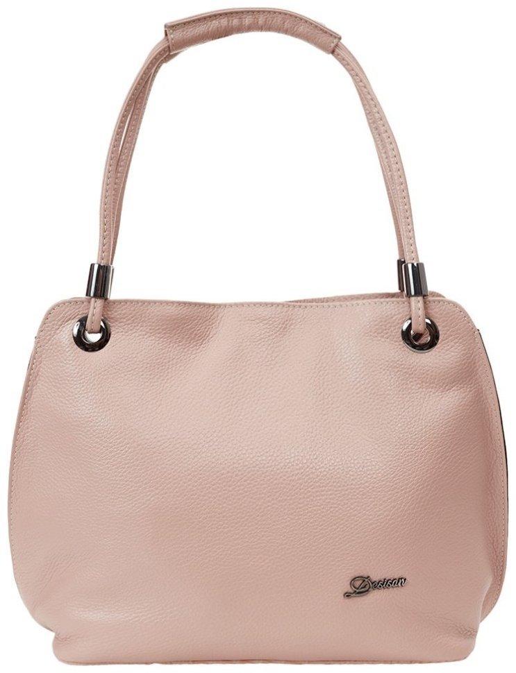 Пудровая женская сумка из натуральной кожи флотар с длинными ручками Desisan 81721 фото №1 Пудровая женская сумка из натуральной кожи флотар с длинными ручками Desisan 81721 modnotak фото №1