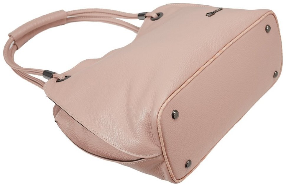 Пудровая женская сумка из натуральной кожи флотар с длинными ручками Desisan 81721 фото №5 Пудровая женская сумка из натуральной кожи флотар с длинными ручками Desisan 81721 modnotak фото №5