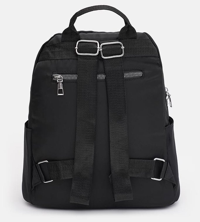 Женский текстильный рюкзак черного цвета с сердечками Monsen 71821