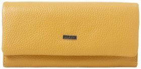 Гірчичний жіночий гаманець великого розміру із фактурної шкіри Desisan 81821