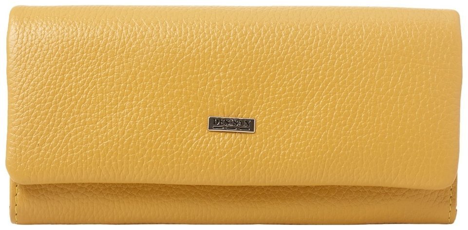 Горчичный женский кошелек большого размера из фактурной кожи Desisan 81821 modnotak фото №1