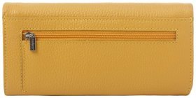 Гірчичний жіночий гаманець великого розміру із фактурної шкіри Desisan 81821
