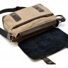 Мужская сумка-мессенджер через плечо бежевого цвета из канваса и кожи TARWA (19921) - 2