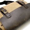 Чоловіча сумка-месенджер через плече бежевого кольору з канвасу та шкіри TARWA (19921) - 6