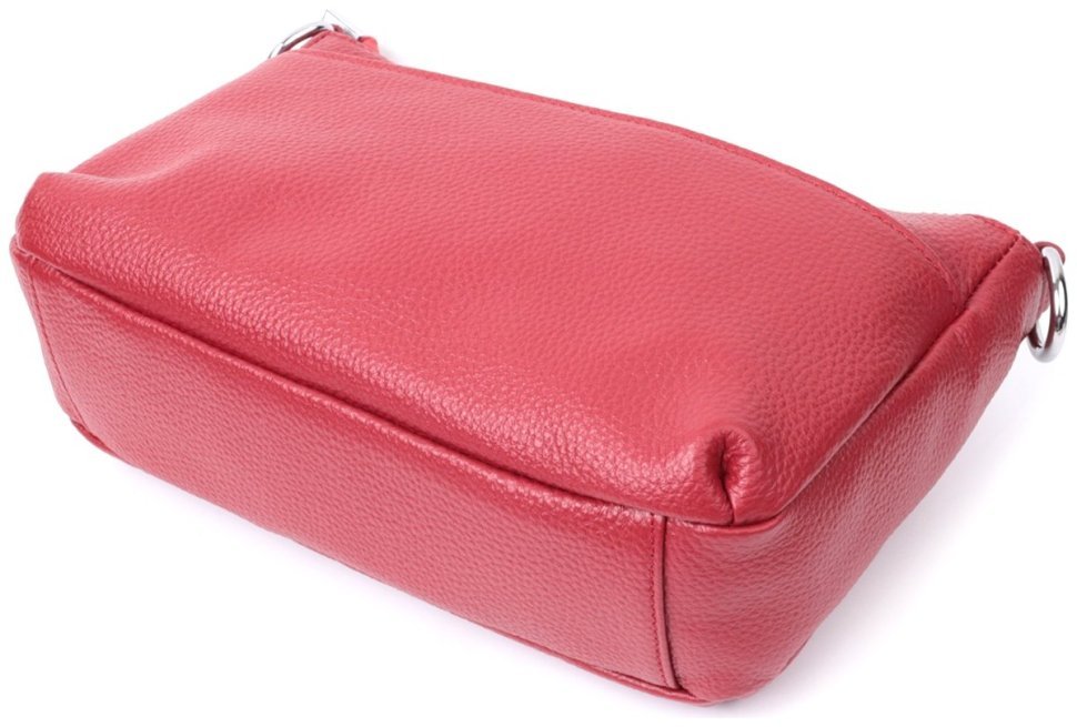 Женская сумка из натуральной кожи среднего размера с тремя отделениями Vintage 2422803 красного цвета modnotak фото №5