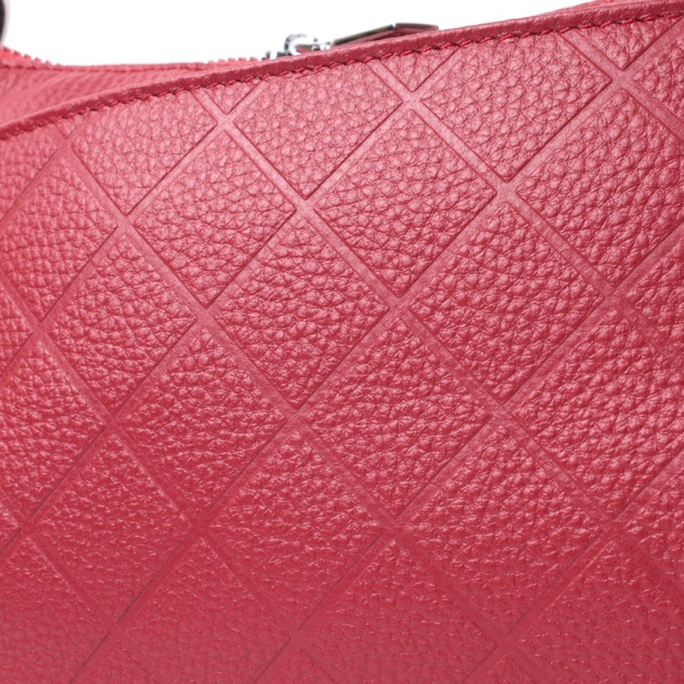 Женская сумка из натуральной кожи среднего размера с тремя отделениями Vintage 2422803 красного цвета modnotak фото №7