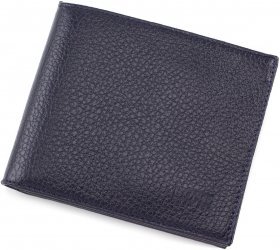 Чоловіче портмоне темно-синього кольору з натуральної шкіри Bond Non (10652)