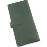Зеленый купюрник вертикального типа из винтажной кожи Grande Pelle (13282) - 3
