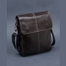 Мужская сумка-мессенджер через плечо из натуральной гладкой кожи коричневого цвета Bexhill (15804) - 12