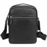 Средняя мужская сумка-барсетка из зернистой черной кожи Tiding Bag (21574) - 3