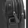 Средняя мужская сумка-барсетка из зернистой черной кожи Tiding Bag (21574) - 6