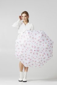 Женский зонт Fulton L354 Minilite-2 Watercolor Blossom (механика, складной, белый с цветочным принтом) 93921