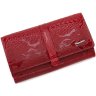 Красный просторный кошелек из натуральной кожи с фактурой под змею KARYA (15974) - 1