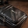 Мужская сумка-рюкзак через плечо черного цвета из кожзаменителя Vintage (20504) - 8