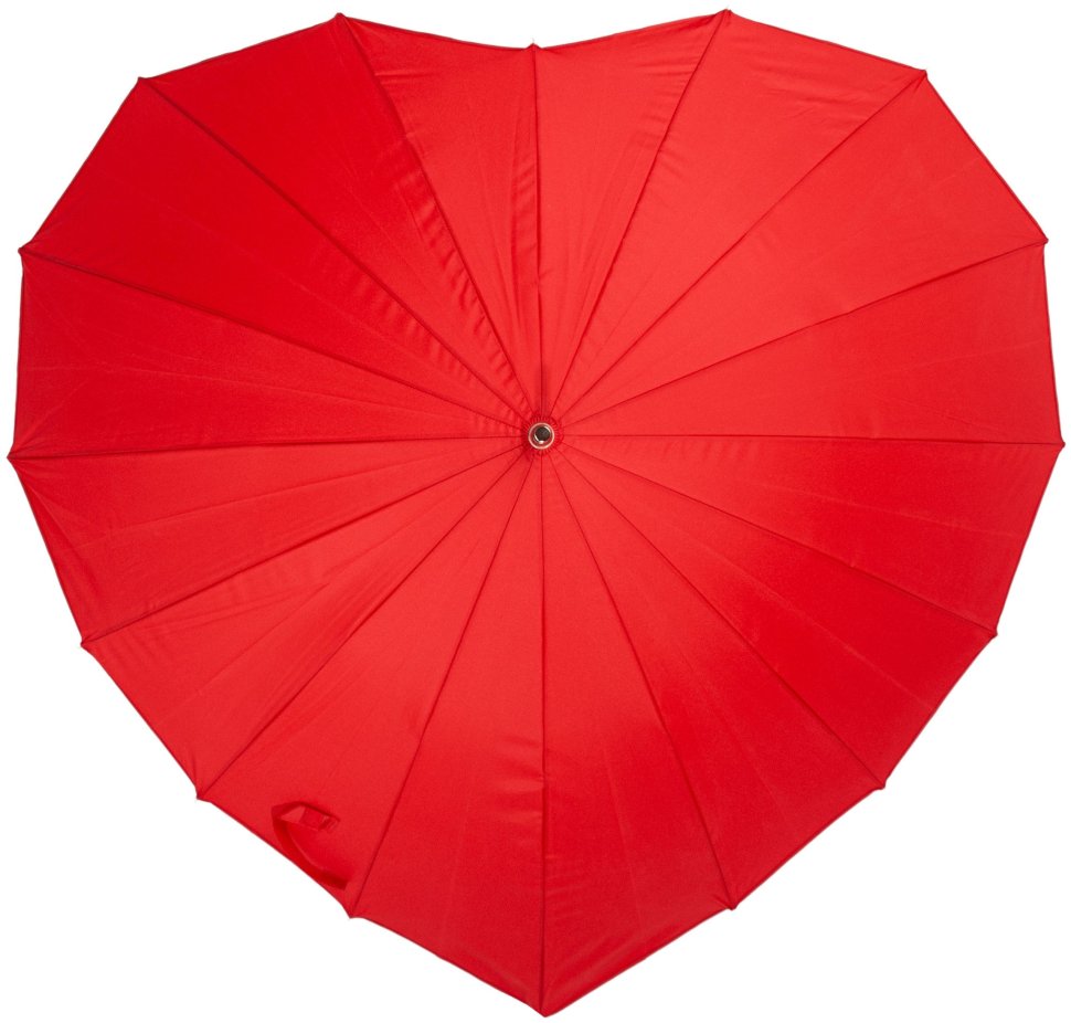 Зонт женский Fulton Heart Walker-1 L909 Red (Форма купола сердце, однотонный красный) 94221 modnotak фото №1