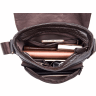 Коричневая наплечная сумка-планшет из фактурной кожи Vintage (20022) - 6