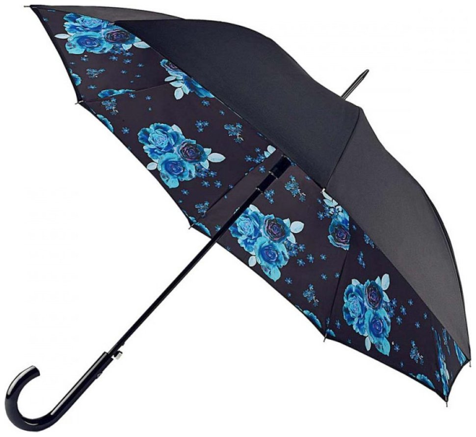 Женский зонт-трость Fulton L754-041277 Bloomsbury-2 Night Sky Flowers (Черный с принтом цветов ночного неба) 94321 modnotak фото №1