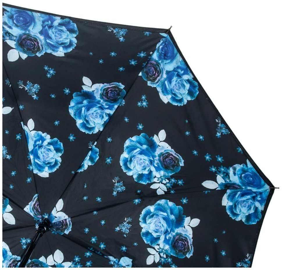 Женский зонт-трость Fulton L754-041277 Bloomsbury-2 Night Sky Flowers (Черный с принтом цветов ночного неба) 94321 modnotak фото №8