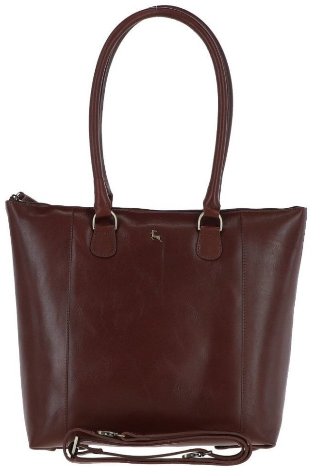 Деловая кожаная женская сумка в коричневом цвете Ashwood V29 Chestnut 94421 modnotak фото №1