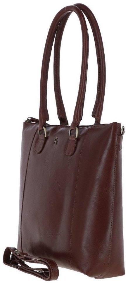 Деловая кожаная женская сумка в коричневом цвете Ashwood V29 Chestnut 94421 modnotak фото №2