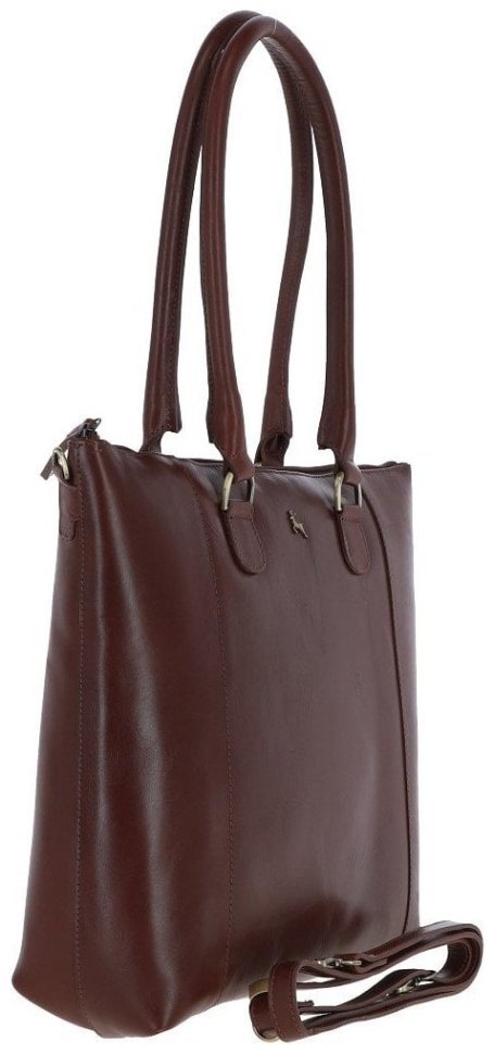 Деловая кожаная женская сумка в коричневом цвете Ashwood V29 Chestnut 94421 modnotak фото №4