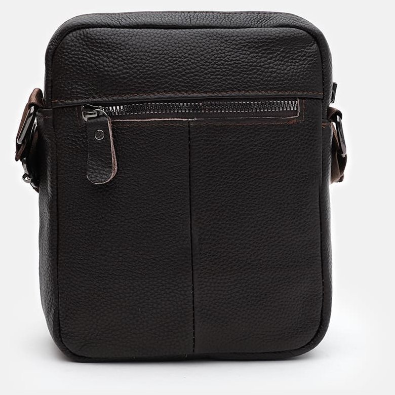 Небольшая кожаная мужская сумка через плечо коричневого цвета Borsa Leather 104521 modnotak фото №3