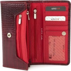Красивый кожаный кошелек марсалового цвета KARYA (1060-503)