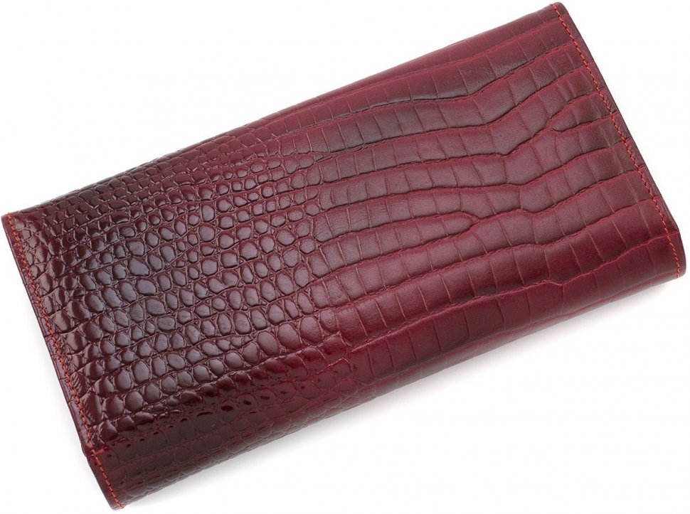 Красивый кожаный кошелек марсалового цвета KARYA (1060-503)