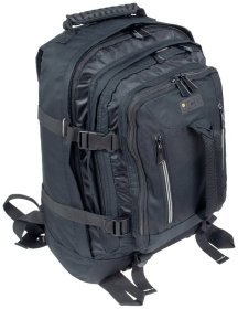 Большой мужской рюкзак из прочного текстиля JCB BP18 черно-серого цвета 94521