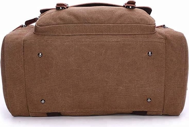 Дорожня сумка з текстилю коричневого кольору на блискавці Vintage (20193)