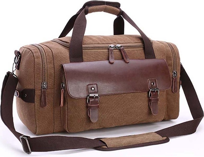 Дорожная сумка из текстиля коричневого цвета на молнии Vintage (20193) modnotak фото №5