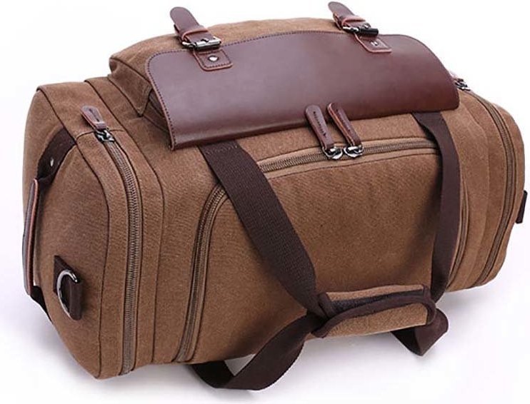 Дорожная сумка из текстиля коричневого цвета на молнии Vintage (20193) modnotak фото №6
