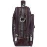 Чоловіча сумка-барсетка компактного розміру з темно-коричневої шкіри під крокодила DESISAN (3022-19) - 2