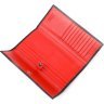 Стильный женский черно-красный кошелек из натуральной кожи KARYA (2421007) - 5