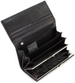 Жіночий гаманець на магнітах чорного кольору Marco Coverna (17737)