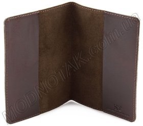 Кожаная обложка для паспорта тёмно-коричневого цвета ST Leather (17747)
