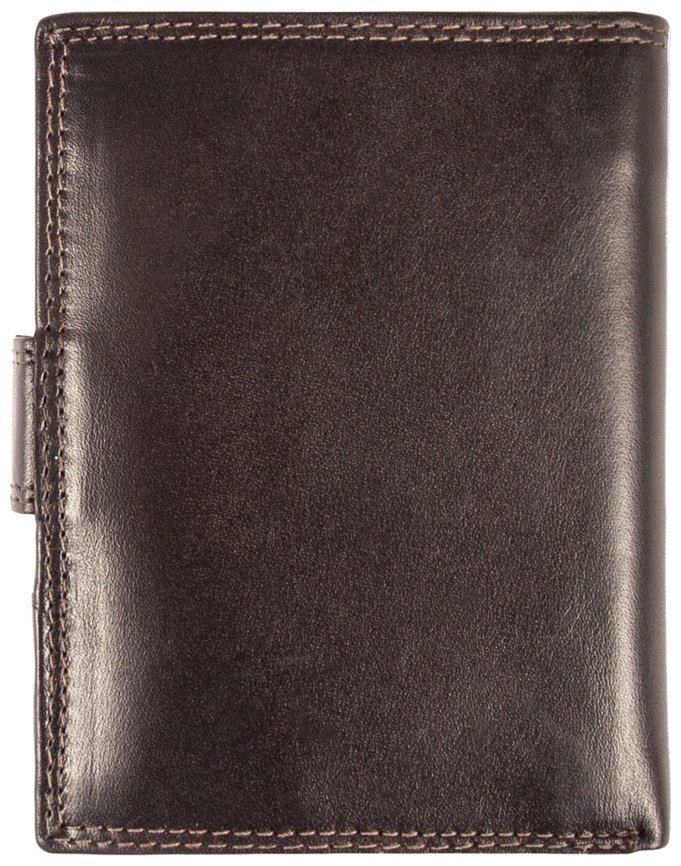 Чоловіче шкіряне портмоне на кнопці з RFID-захистом Ashwood 1246 VT коричневого кольору 95421 modnotak фото №2