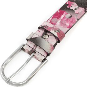 Женский ремень из винтажной кожи с принтом REMAR (40537)